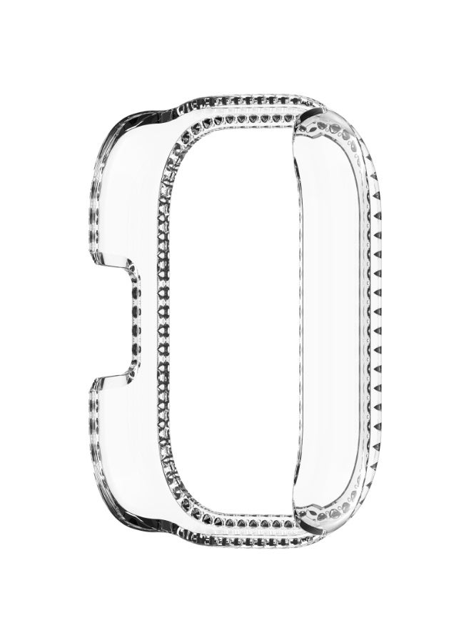 غطاء مجوهرات مجوف لساعة Redmi Watch 5 Lite للنساء/الرجال، إطار متين مقاوم للسقوط مرصع بأحجار الراين لساعة Redmi Watch 5 Lite، ملحقات الساعات الذكية (شفاف) - Image 3