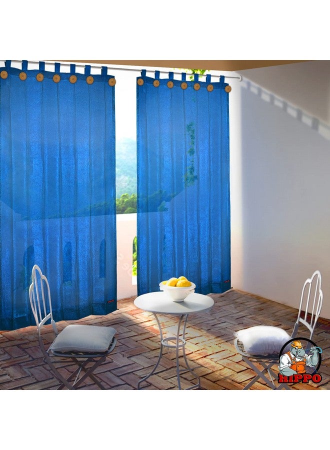 هيبو ستائر HIPPO 180 GSM للشرفة الخارجية، ستائر نافذة حجب أشعة الشمس والأشعة فوق البنفسجية، مصفاة للضوء، 4.5 قدم (4.5 قدم × 4.5 قدم، أزرق، قطعتان) - Image 1