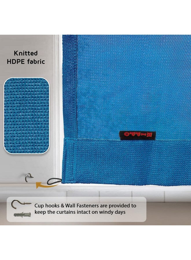 هيبو ستائر HIPPO 180 GSM للشرفة الخارجية، ستائر نافذة حجب أشعة الشمس والأشعة فوق البنفسجية، مصفاة للضوء، 4.5 قدم (4.5 قدم × 4.5 قدم، أزرق، قطعتان) - Image 5