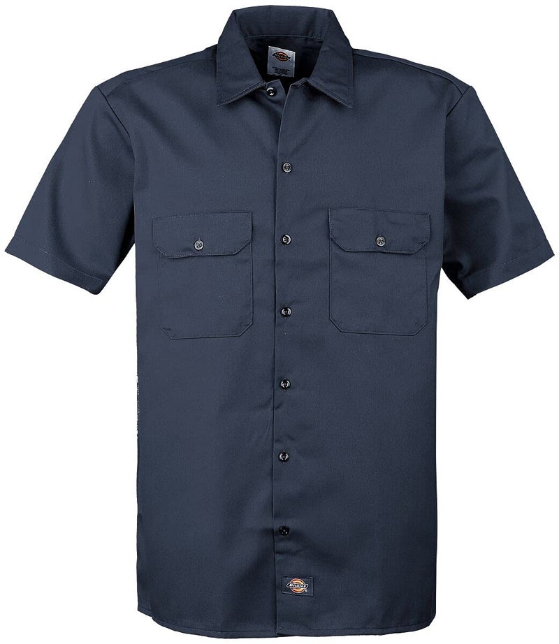 Dickies mens Short Sleeve Work Big and Tall Button Down Shirt, Navy, 3X-Large Big US - Image 1
