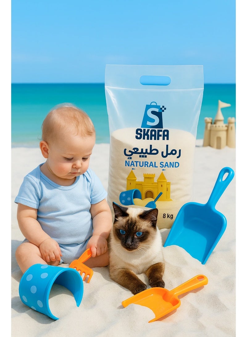 SKAFA Sterile White Beach Sand | Natural White Sand 8 kg | Washed & Dust-Free, Safe for Kids & Sensitive Skin. - Image 4
