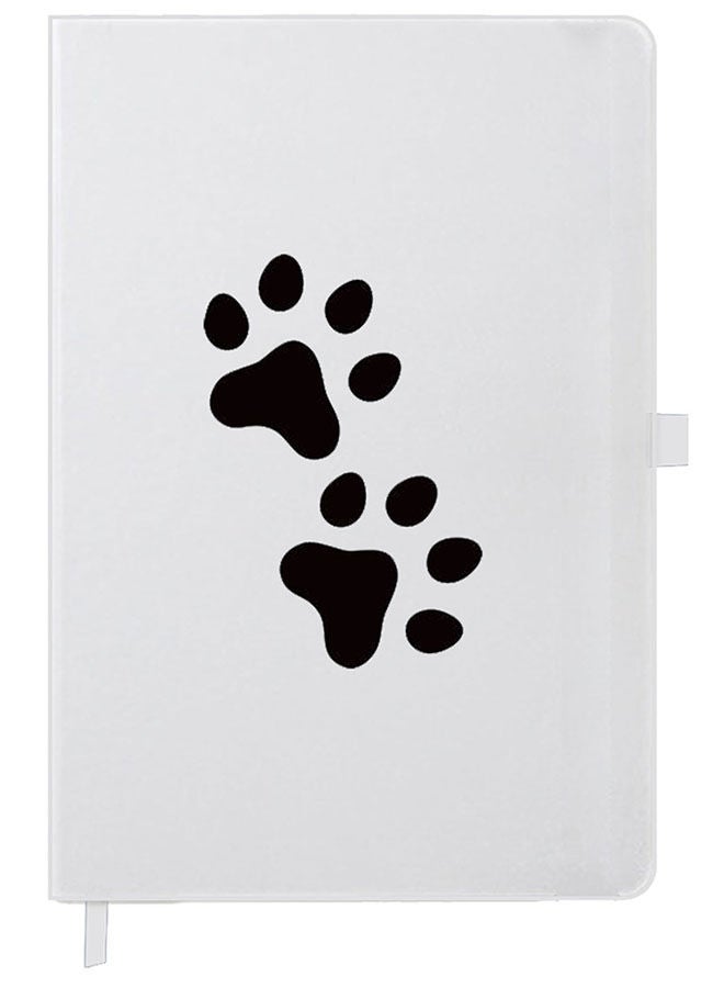 Theodor Designer A5 Thick White Hardcover Notebook Paw - Image 1