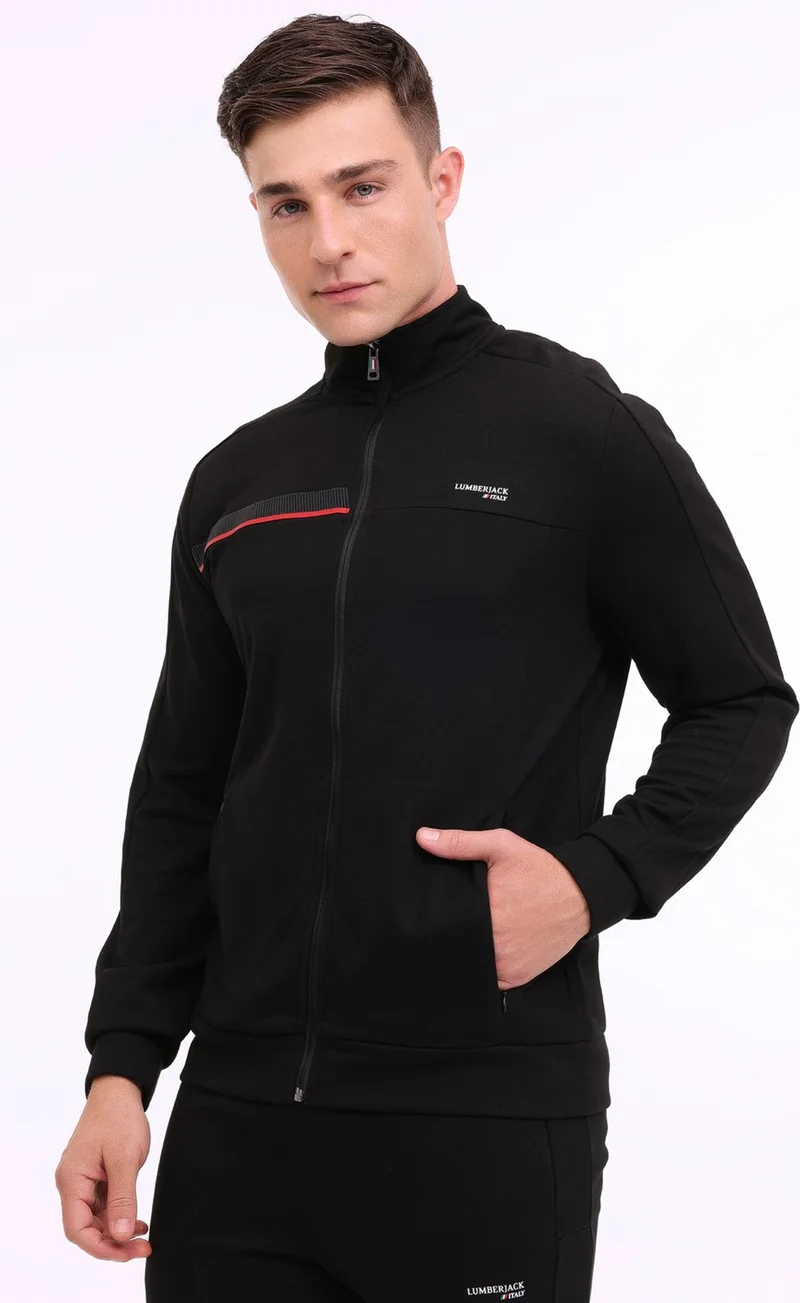 لامبرجاك ml Renato 18ITL1013 4pr Black Men's Tracksuit Top