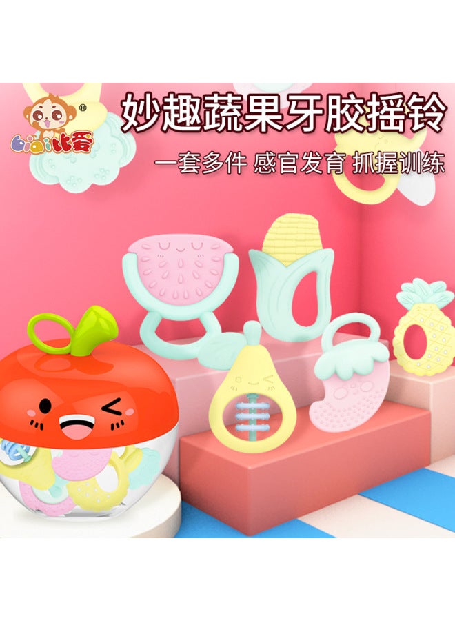 HAPPY Baby Teether Stick Teether Fruit And Vegetable Music Teether Rattle Baby Grasping Toys Educational Toys Teether 0-1 Years Old - Image 3