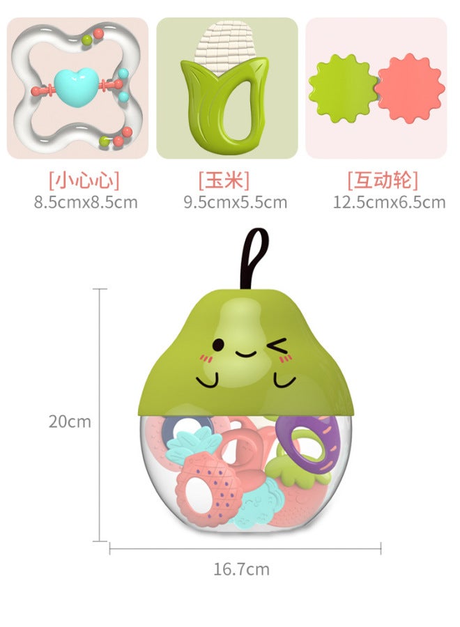 HAPPY Baby Teether Stick Teether Fruit And Vegetable Music Teether Rattle Baby Grasping Toys Educational Toys Teether 0-1 Years Old - Image 1