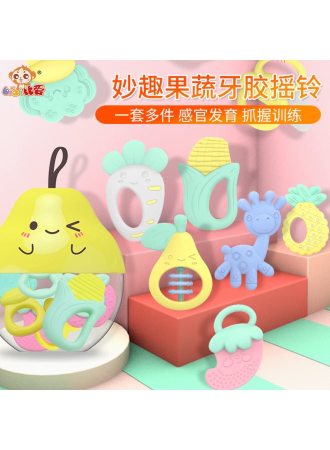 HAPPY Baby Teether Stick Teether Fruit And Vegetable Music Teether Rattle Baby Grasping Toys Educational Toys Teether 0-1 Years Old - Image 2