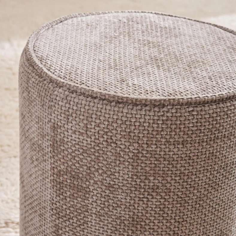 Pan Home Savannah Polyester Chenile Pouf 35X35X38cm- Taupe - 123UHT9900002 - Image 2
