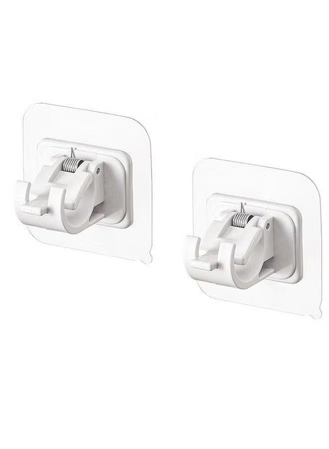 2 pieces of universal self-adhesive curtain rod plastic bracket without drilling holes, suitable for kitchens, bathrooms, and rooms - Image 1