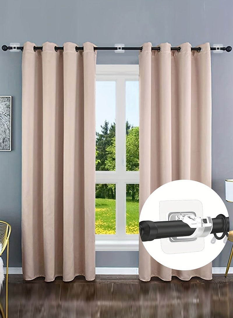 2 pieces of universal self-adhesive curtain rod plastic bracket without drilling holes, suitable for kitchens, bathrooms, and rooms - Image 4