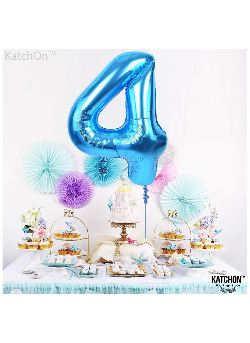 KATCHON Blue Number 4 Balloon for 4th Birthday or Anniversary Decoration 40 Inch  - Image 4