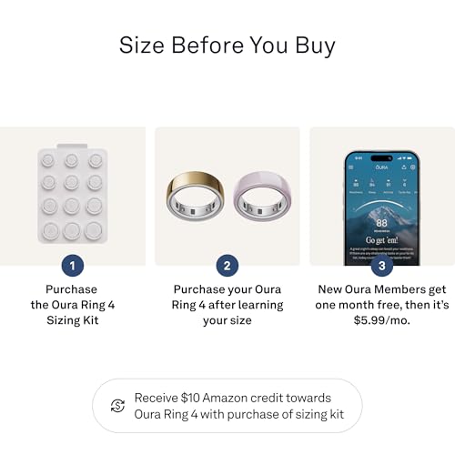 OURA طقم قياس خاتم أورا 4 - قياس قبل شراء خاتم أورا 4 - قياس فريد، ليس قياسات خواتم أمريكية قياسية - استلم رصيد للشراء - Image 2