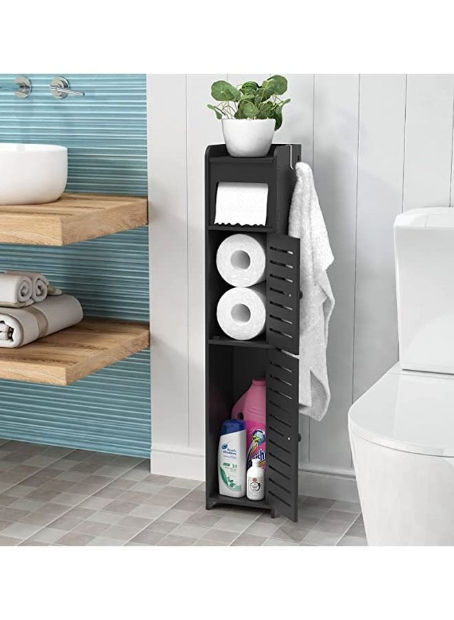Arabest Upgrade 9mm Thickness Small Bathroom Storage Cabinet with 2 Doors and 2 Shelves, 4 Tier Design Toilet Paper Storage for Small Space and Corner(White) - Image 4