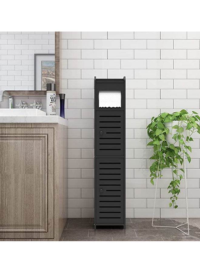 Arabest Upgrade 9mm Thickness Small Bathroom Storage Cabinet with 2 Doors and 2 Shelves, 4 Tier Design Toilet Paper Storage for Small Space and Corner(White) - Image 3