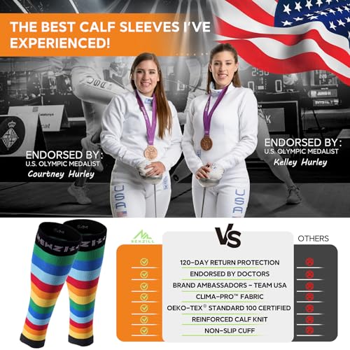 NEWZILL Calf Compression Sleeve for Men & Women | Footless Compression Socks for Shin Splint Relief, Varicose Veins | Leg Sleeve for Running, Travel, Nursing, Fitness (White/Pink/Green 3Pairs S/M) - Image 3