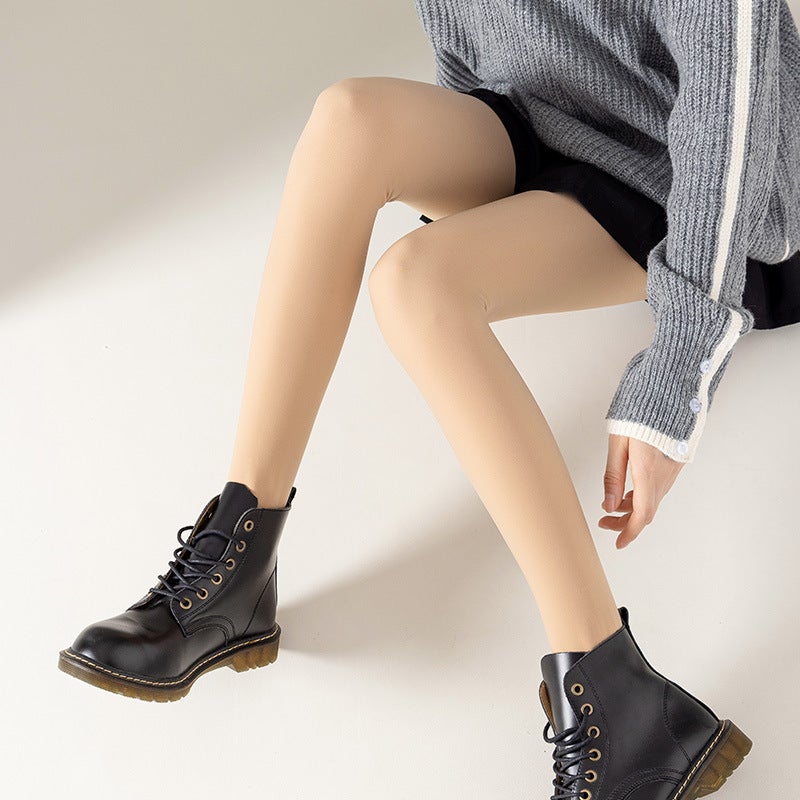 جوارب ضوء الماء كبيرة الحجم خفيفة الساق فن أنثوي ربيع خريف وشتاء شعور عاري خارق للعادة سمين mm200 kg جورب مخمل مبطن - Image 5