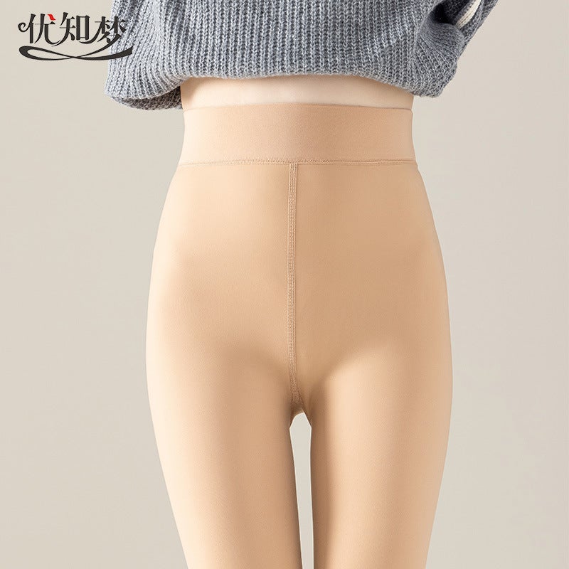 جوارب ضوء الماء كبيرة الحجم خفيفة الساق فن أنثوي ربيع خريف وشتاء شعور عاري خارق للعادة سمين mm200 kg جورب مخمل مبطن - Image 2