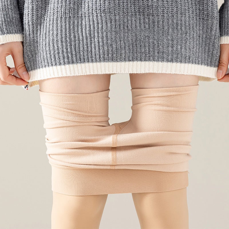 جوارب ضوء الماء كبيرة الحجم خفيفة الساق فن أنثوي ربيع خريف وشتاء شعور عاري خارق للعادة سمين mm200 kg جورب مخمل مبطن - Image 4