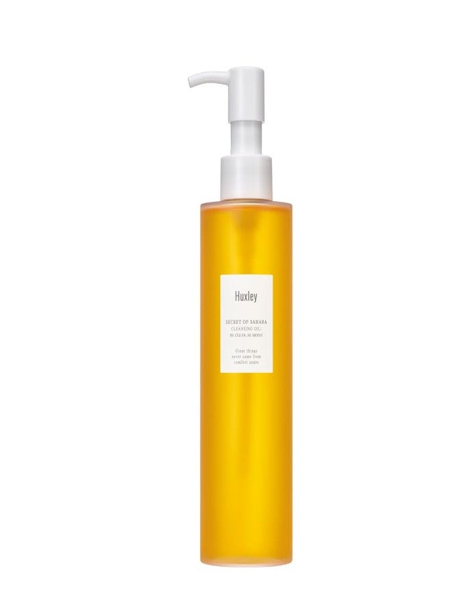 Huxley Secret of Sahara Cleansing Oil Be Clean Be Moist, Korean Oil Cleanser Makeup Remover, Quick Rinse Double Cleanse First Step, Sunscreen Removal 200ml / 6.76 fl. oz. - Image 1