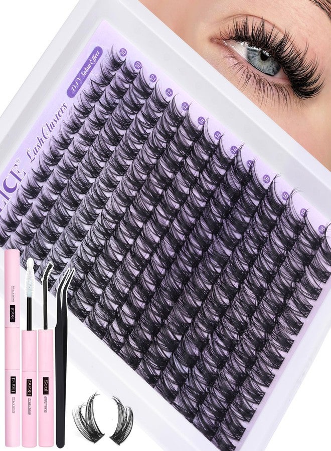 ALICE Lash Clsusters Kit Wispy Eyelash Clusters Kit Cluster 10-18mm Natural Eyelash Extension Kit 168pcs Thin Band Individual Lashes Kit with Lash Glue Bond and Seal DIY at Home - Image 1