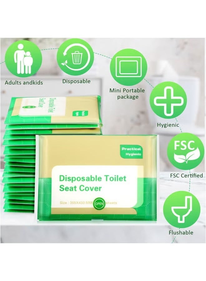 كيوومي طقم غطاء مقعد تواليت للاستعمال مرة واحدة مكون من 50 قطعة شفاف - Image 5