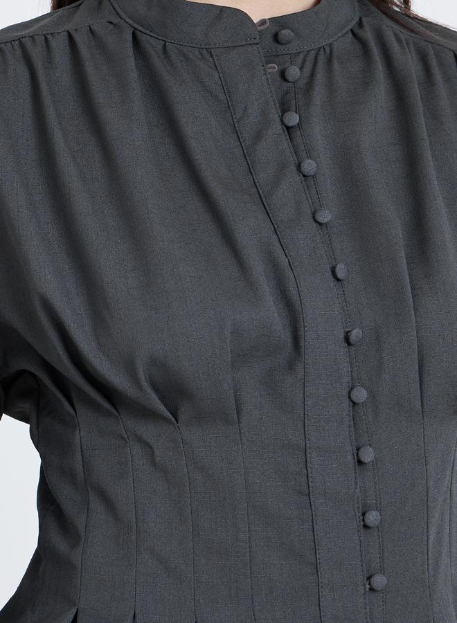 Styli Buttoned Balloon Sleeve Blouses - Image 3