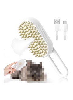 OUYoo OUYoo Spray Cat Brush for Shedding ， CatDog Steam Brush, Cat Bath Brush, Pet Steam Brush, Cat Brush with Water ，Pet Spray Hair Comb, Cat Hair Brush with Steamer (white)  - Image 1