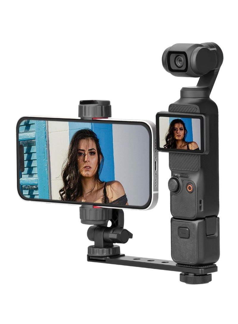 Oasisgalore DJI Osmo Pocket 3 Phone Holder Mount, Metal Expansion Adapter Phone Clip for DJI Osmo Pocket 3 Creator Combo Accessories - Image 1