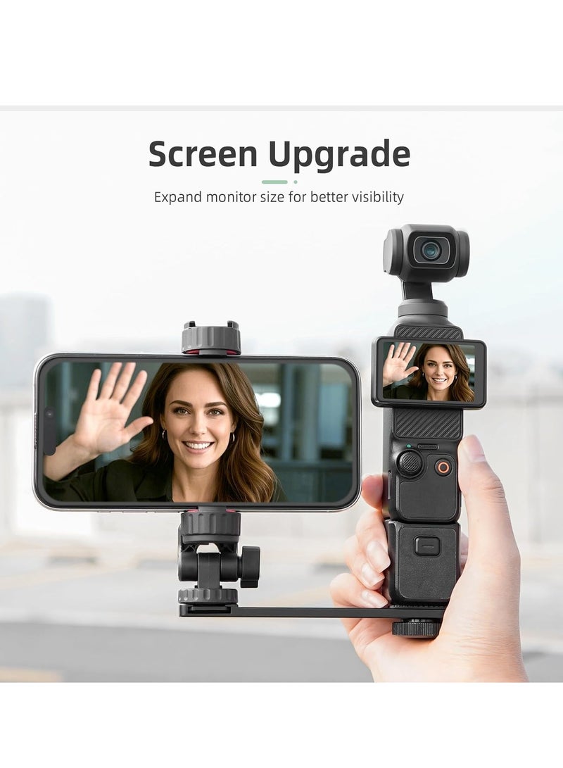 Oasisgalore DJI Osmo Pocket 3 Phone Holder Mount, Metal Expansion Adapter Phone Clip for DJI Osmo Pocket 3 Creator Combo Accessories - Image 2