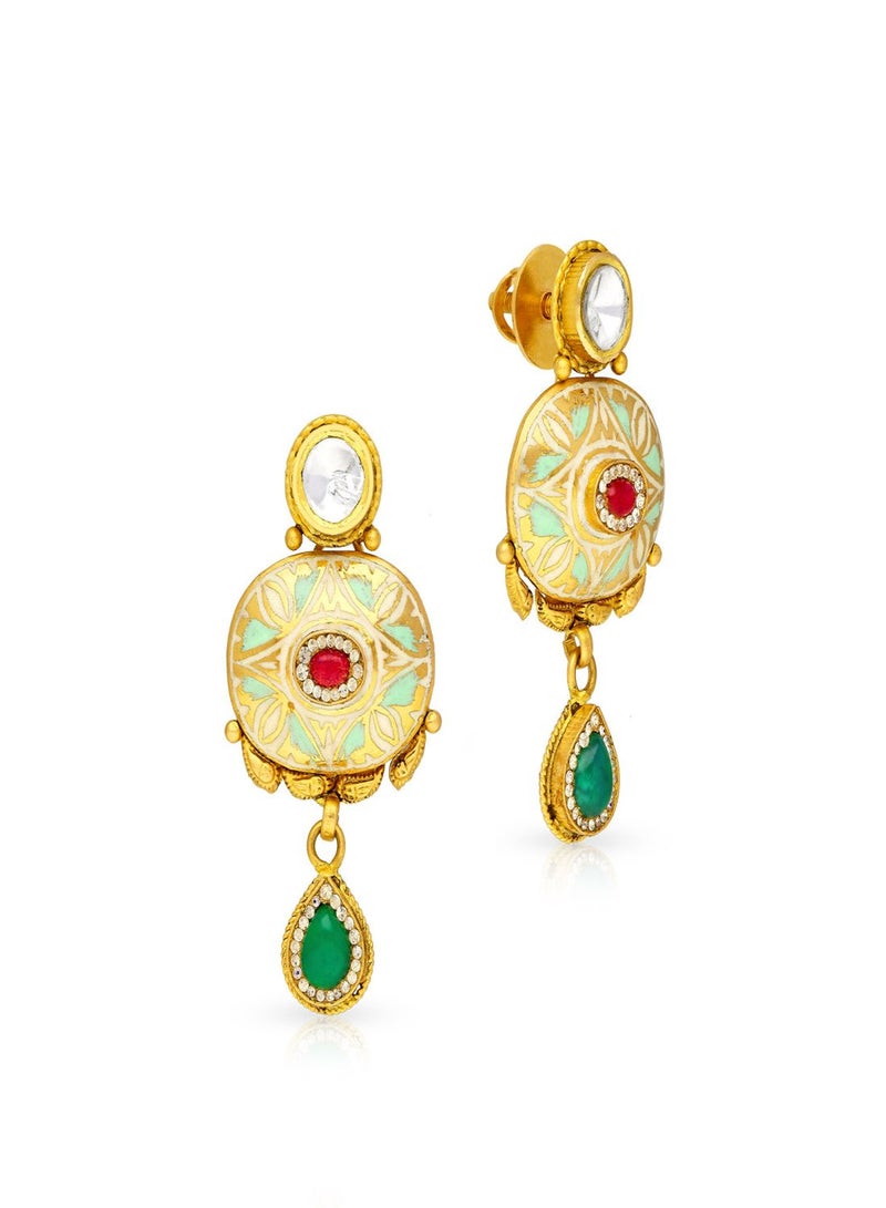 Malabar Gold and Diamonds 22k 916 Purity Ethnix Gold Earring ERPDANC46272Y  - Image 1