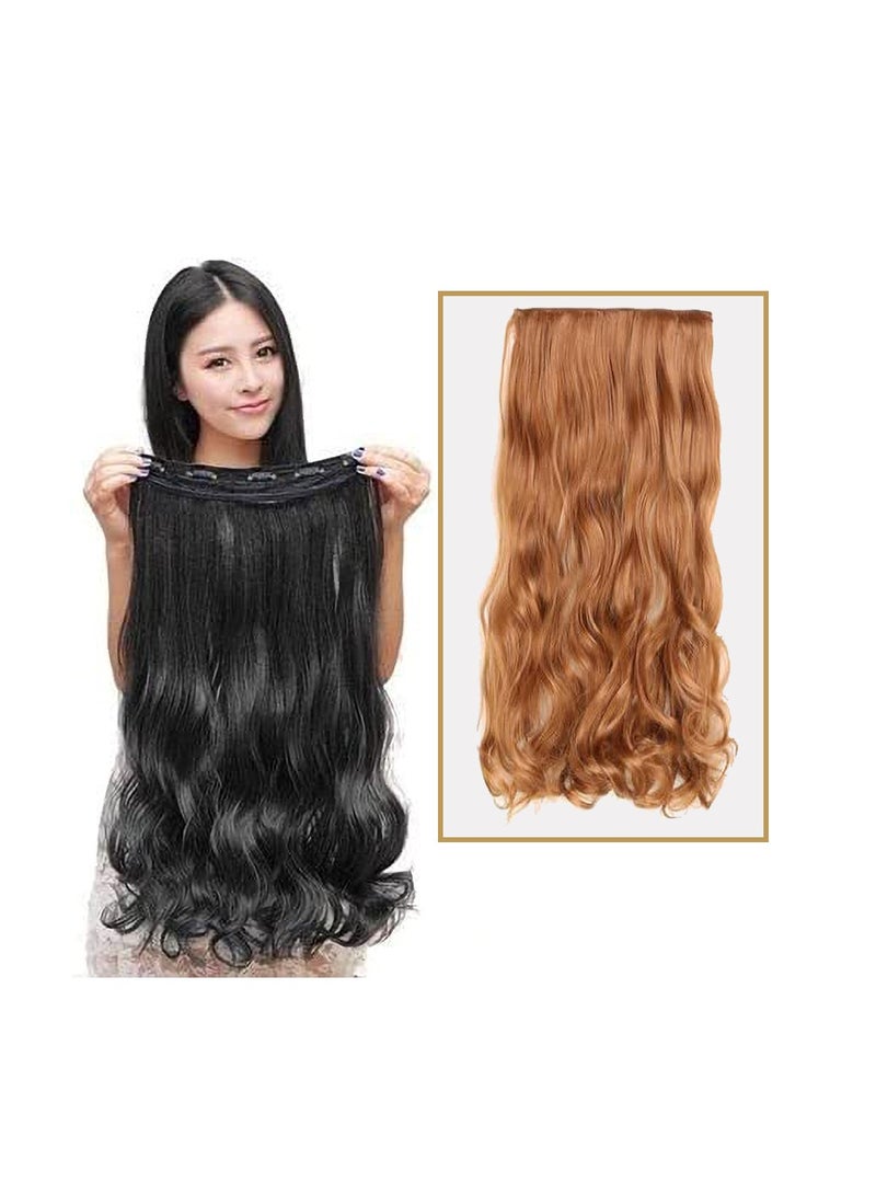 إستيل وصلة إطالة شعر مموجة طويلة وطويلة الرأس مكونة من قطعة واحدة مع 5 مشابك مناسبة للنساء والفتيات على هيئة موجة 30 مترًا 27 - Image 1
