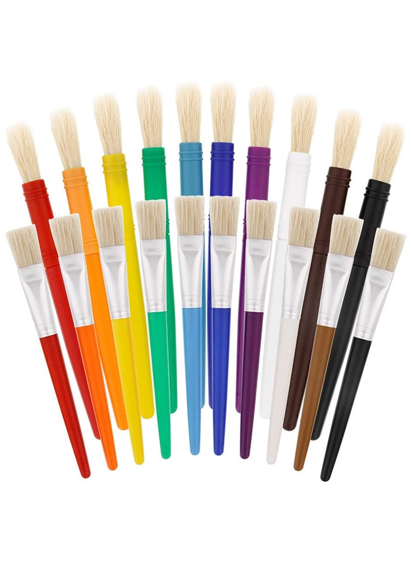 Art Supplies 20Pcs Children's Watercolor Painting Pen Pig Bristle Oil Paint Brush Water Chalk Color Round Flat Head Plastic Rod Paint Brush Great for Kids Craft Painting Beginner Artist Brush Kit - Image 1