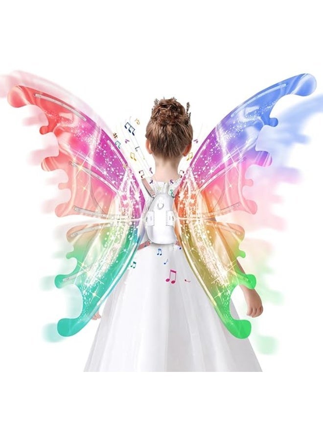 Excefore Glowing Musical Butterfly Wings Toy for Kids - LED Light-Up Fairy Backpack Wings, Glitter Cosplay Prop for Halloween, Christmas Stage Performance & Birthday Parties - Image 1