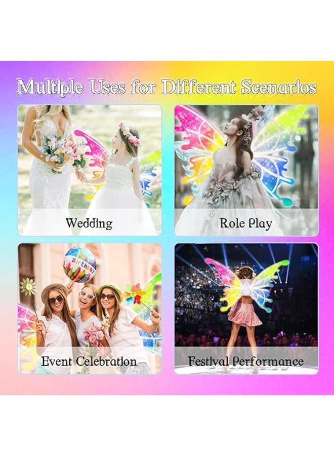 Excefore Glowing Musical Butterfly Wings Toy for Kids - LED Light-Up Fairy Backpack Wings, Glitter Cosplay Prop for Halloween, Christmas Stage Performance & Birthday Parties - Image 3