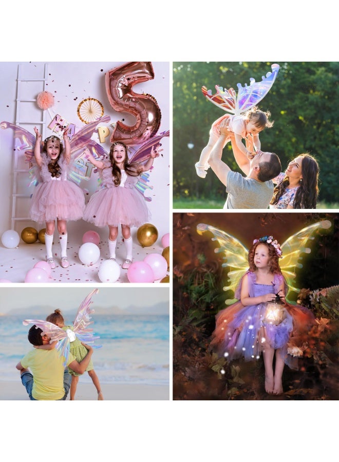 Excefore Glowing Musical Butterfly Wings Toy for Kids - LED Light-Up Fairy Backpack Wings, Glitter Cosplay Prop for Halloween, Christmas Stage Performance & Birthday Parties - Image 5