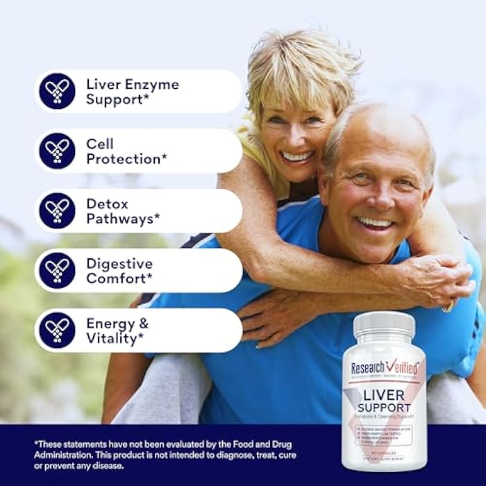 Research Verified Liver Support - Liposomal Milk Thistle, Artichoke Extract, Glutathione, BioPerine - Vegan - 60 Capsules - Pack of 1 - Image 3