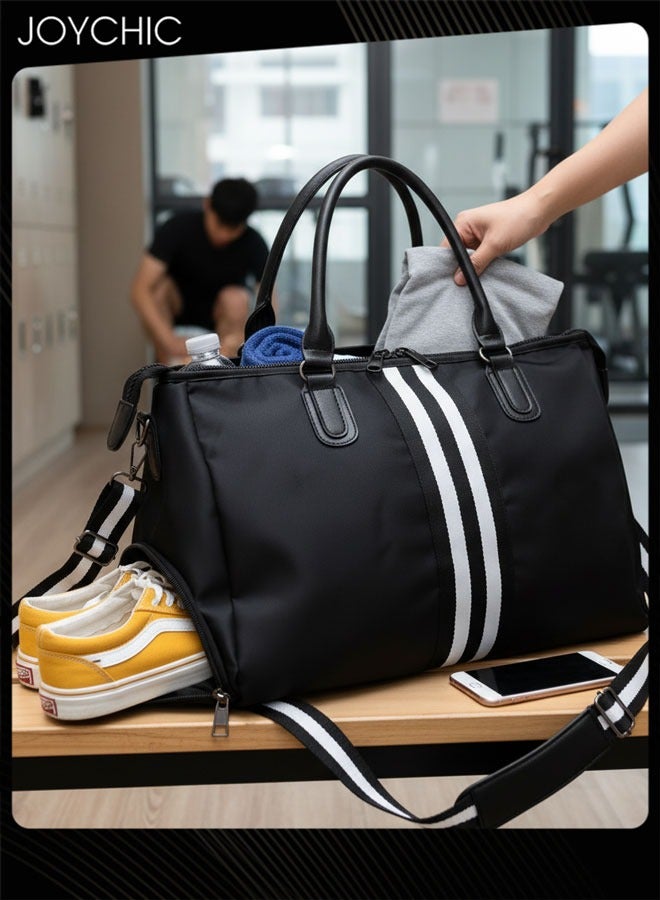 Joychic حقيبة سفر قصيرة بسيطة بسعة كبيرة حقيبة رياضية مقاومة للماء مع قسم للأحذية للجيم واليوغا - Image 1