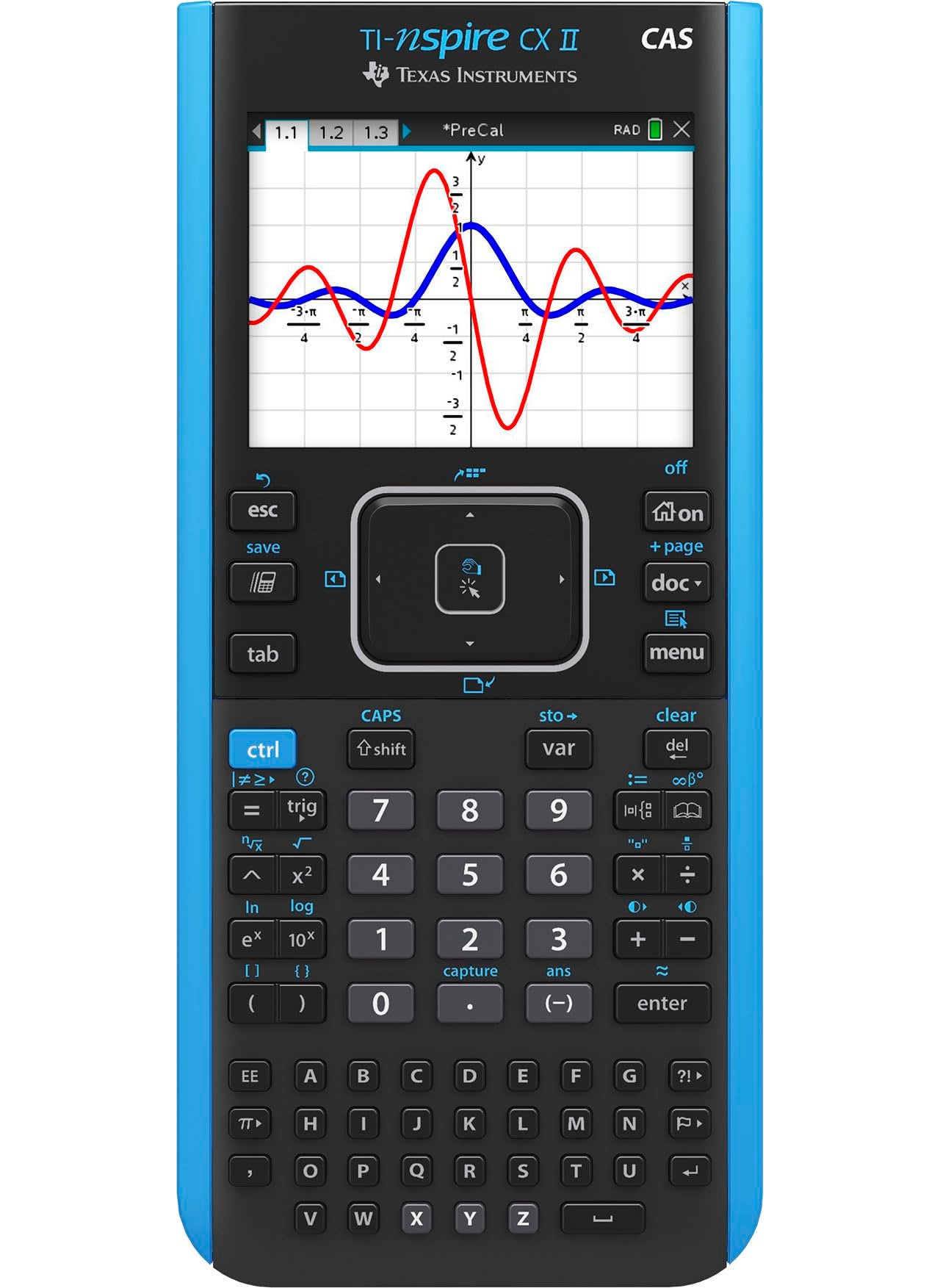 TEXAS INSTRUMENTS Texas Instruments TI-Nspire CX II CAS Color Graphing Calculator with Student Software (PC/Mac)  - Image 1