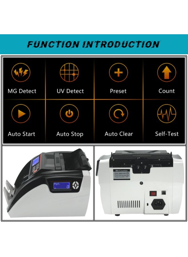 XiuWoo Multi Currency LED Counterfeit Detector, Foreign Banknote Counting Machine, UV/MG Double Detection for Cash, 900 PCS/Min, Easy to Use - Image 4