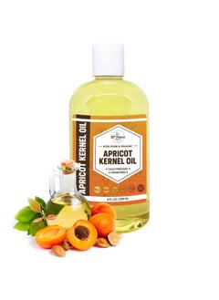 33RD PARALLEL SOAP CO. Organic Apricot Kernel Oil 8 Oz Premium Cold Pressed Unrefined  100 Pure Apricot Kernel Oil for Skin Face Hair Soap Making Massage  Carrier for Essential Oils  Available Bulk  8 FL OZ 