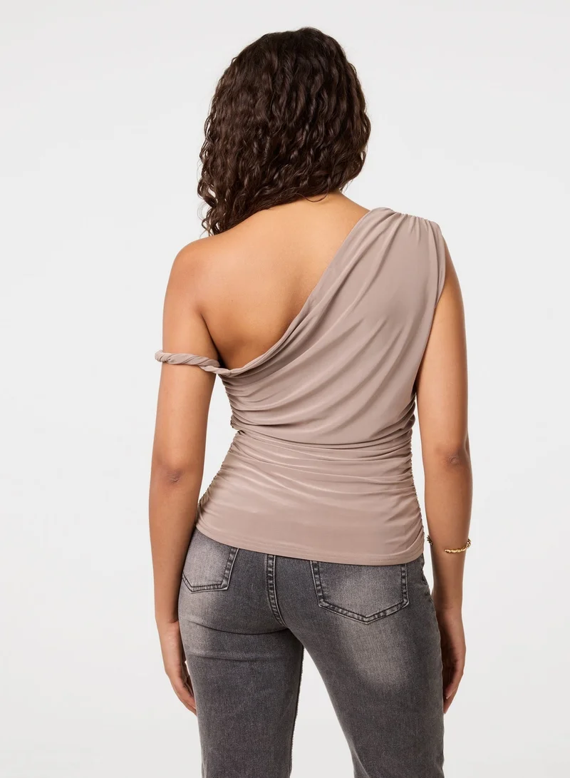 بينك فانيلا Twist Shoulder Top