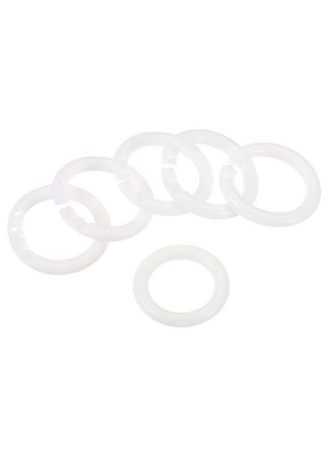 PATIKIL 0.8" Od 0.6" Id Loose Leaf Rings, 50 Pack Binder Ring Plastic For Book Diy Scrapbook Notebook Photo Album, White  - Image 1