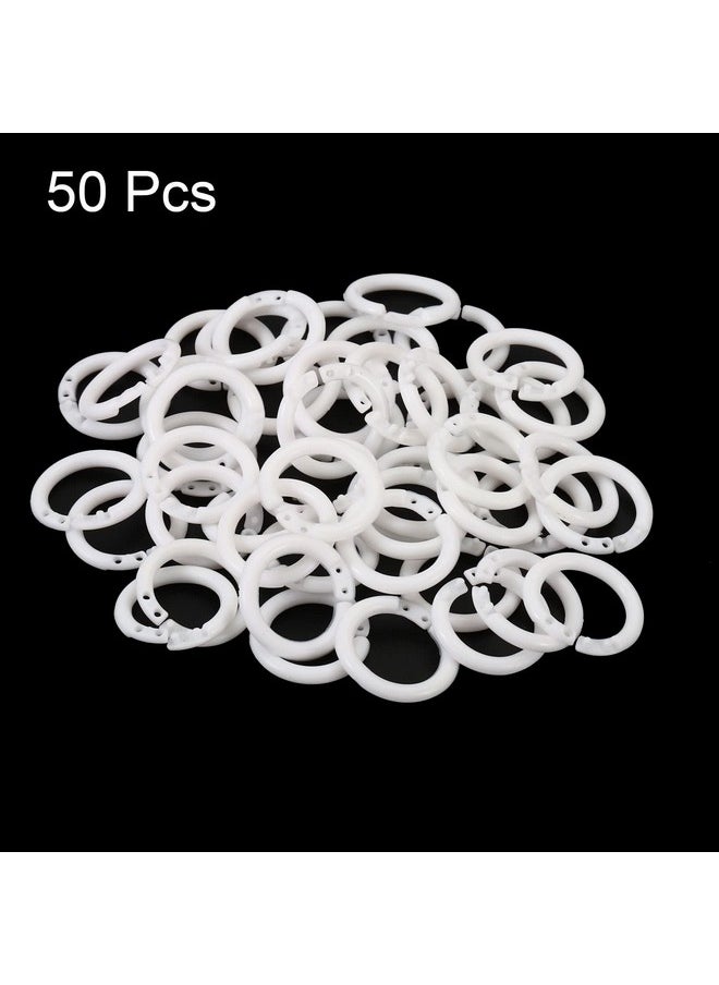 PATIKIL 0.8" Od 0.6" Id Loose Leaf Rings, 50 Pack Binder Ring Plastic For Book Diy Scrapbook Notebook Photo Album, White  - Image 3