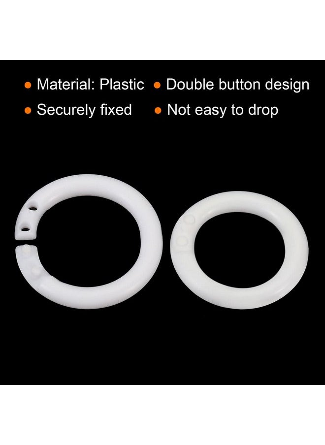 PATIKIL 0.8" Od 0.6" Id Loose Leaf Rings, 50 Pack Binder Ring Plastic For Book Diy Scrapbook Notebook Photo Album, White  - Image 4