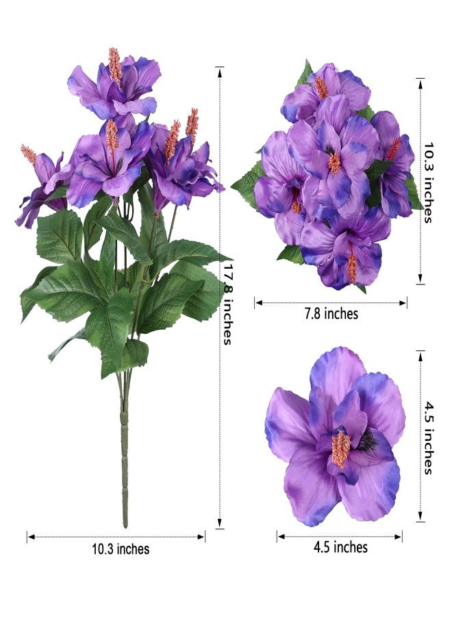 HyeFlora Artificial Hibiscus Flowers for Outdoors Faux Plant Spring Decor, 4 Bundles Fake Tropical Flowers UV Resistant Realistic Outdoor Silk Flower for Outside Planter Porch Patio Garden Window Home - Image 4