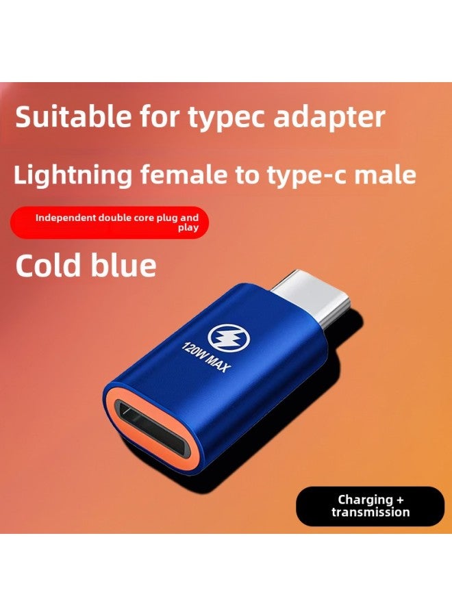 Applicable To Apple Charging Adapter Typec To Lightning Female PD120W Converter 13 Accessories Tpc-Color:Ice Blue  20w Charging + Transmission  - Image 1