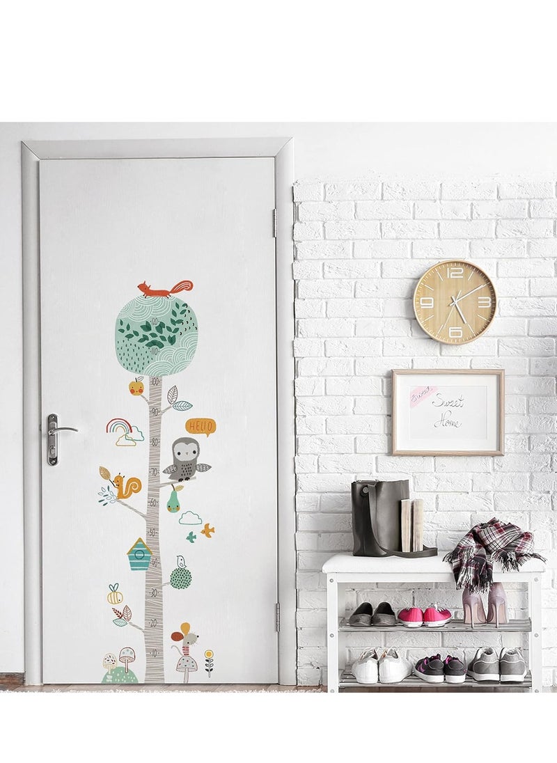 Gonice Kids Height Chart Wall Decals, Baby Growth Height Wall Ruler, Lovely Forest Animals Mouse Owl Squirrel Tree Height Measure Wall Stickers, Removable DIY Mural Decor for Kids Bedroom, Nursery, Classroom  - Image 2