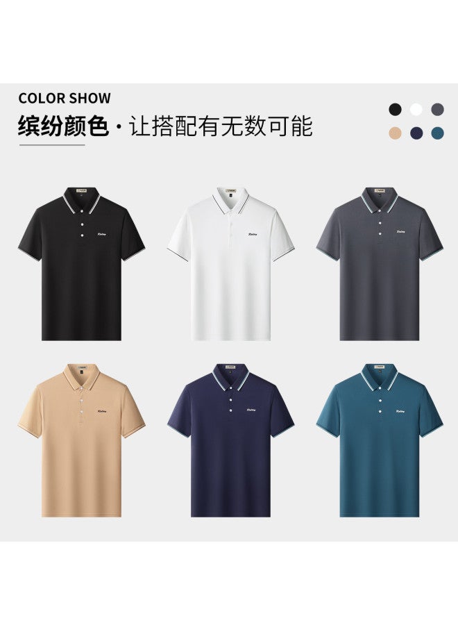 Tucano skin-friendly Soft Men's T-shirt Summer Solid Color Versatile Casual Men's Polo Shirt - Image 5