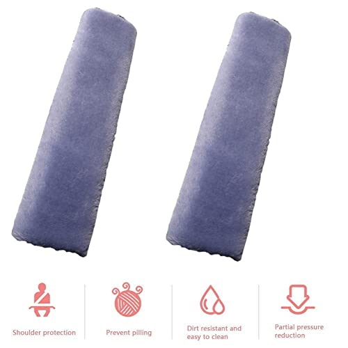 AUGEN Soft Velvet Seat Belt Shoulder Pad Backpack Straps for a More Comfortable Driving, Compatible with Adults Youth Kids - Car, Truck, SUV, Airplane,Carmera Backpack Straps (Pack of 2) LGrey - Image 2