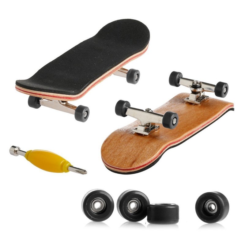 Lottoyday 1 Pack Professional Mini Maple Wooden Fingerboards, Finger Skateboard Toy Set for Kids (Black) - Image 1