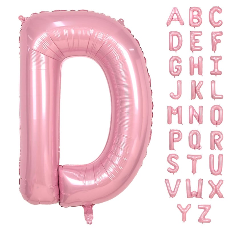 Biapian 40 Inch Letter Balloons, Giant Pearl Pink Letter D Balloon, Single Alphabet A-Z Balloon Foil, Light Pink Name Letters Balloon for Girls Women Birthday Party Decoration Baby Shower Anniversary Supplies - Image 1